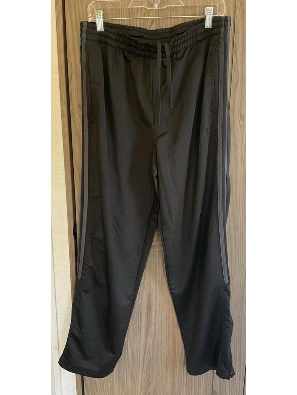 Starter Mens Black  ZIP Leg Elastic Waist Joggers Size L 36-38